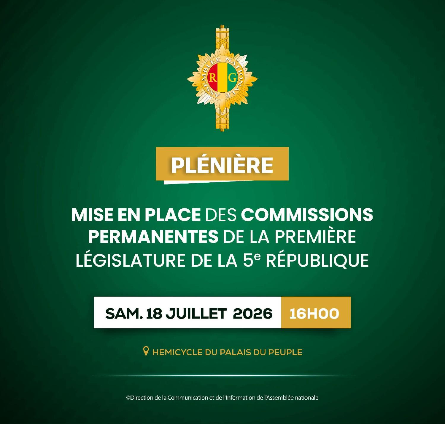 Commissions permanentes : la nouvelle Assemblée nationale de Guinée face à son premier grand rendez-vous politique
